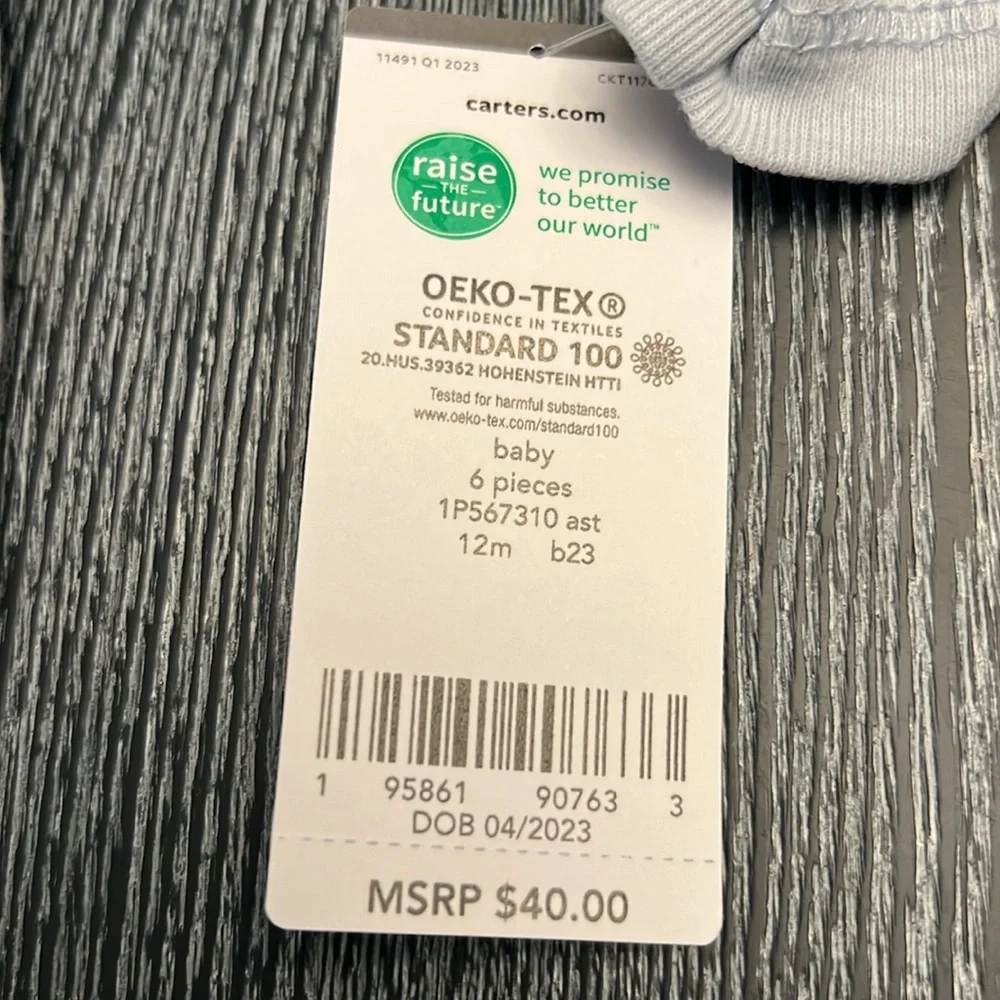 Carters (6)piece-One Piece Items With Snap Closure-12 months-NWT**